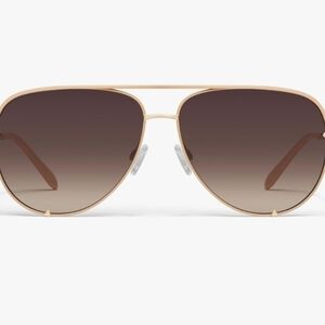 Quay High Key Gold Aviator Sunglasses